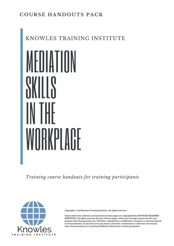 Mediation Skills In The Workplace Course in Laos Handouts